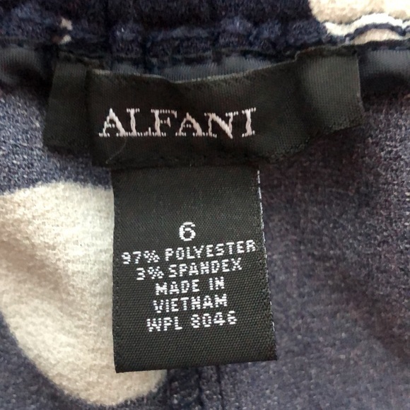 AFANI Navy with White Polka Dots Wide Leg Slacks Women's Size 6 Boho Casual - Picture 4 of 6